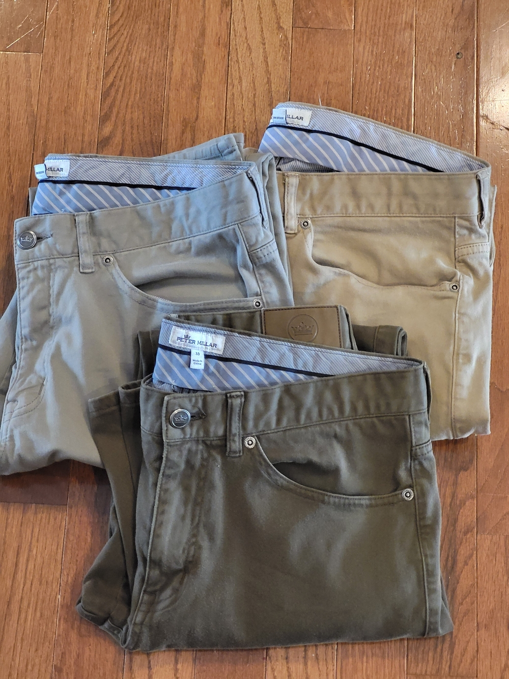 Peter Millar Men’s Casual Stretch Jeans - Olive, Khaki, Light Gray